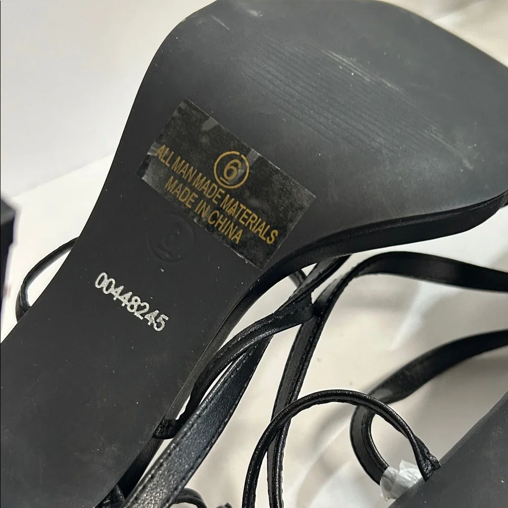 Valia Sophisticated Black Strappy Heels - Picture 8 of 11